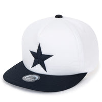 ililily Star Embroidery Black White Trucker Hat Cotton Baseball Cap