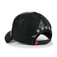 ililily Star Embroidery Black White Trucker Hat Cotton Baseball Cap