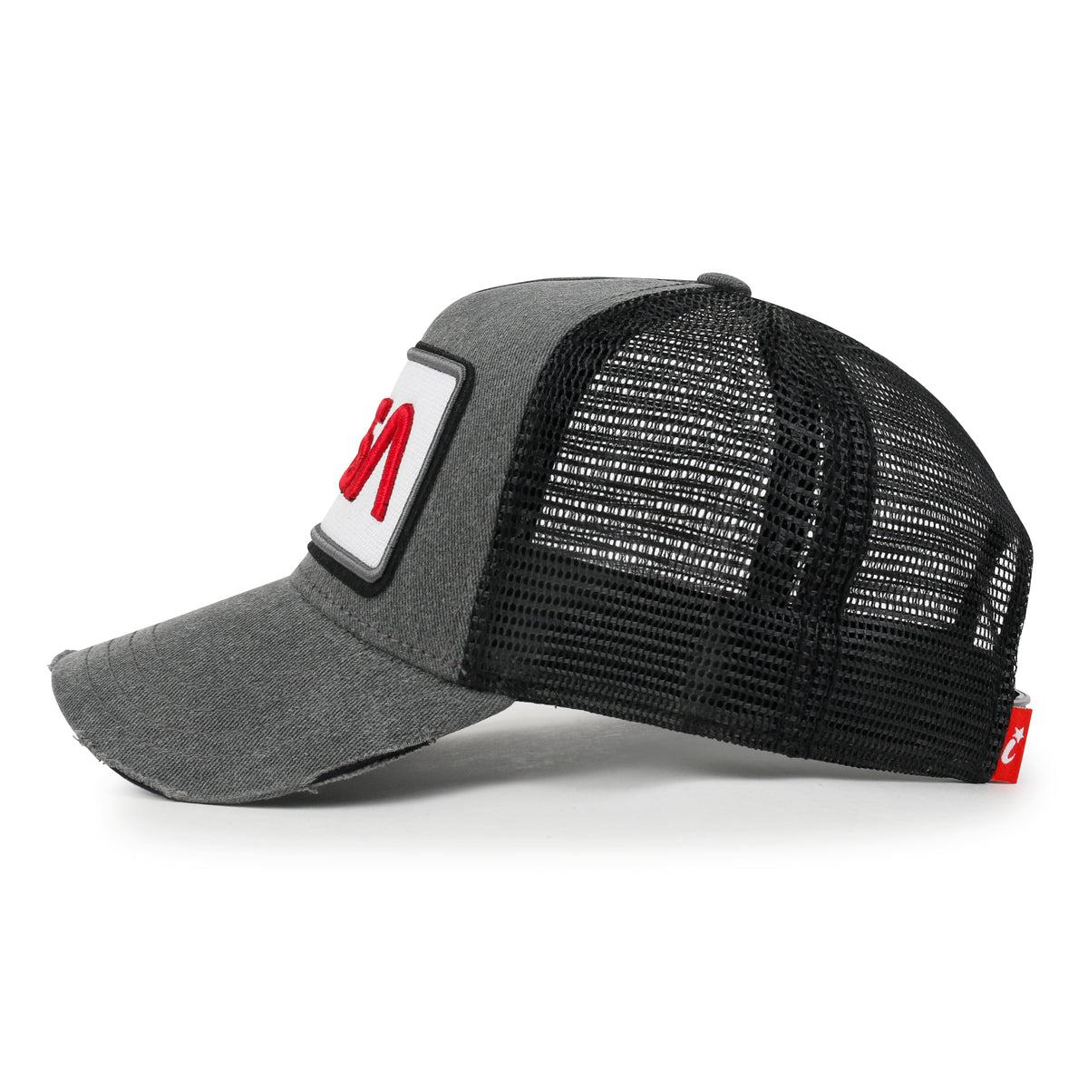 ililily PREMIUM NASA Worm Logo Embroidery Structured Baseball Cap Mesh Back Trucker Hat M / XL