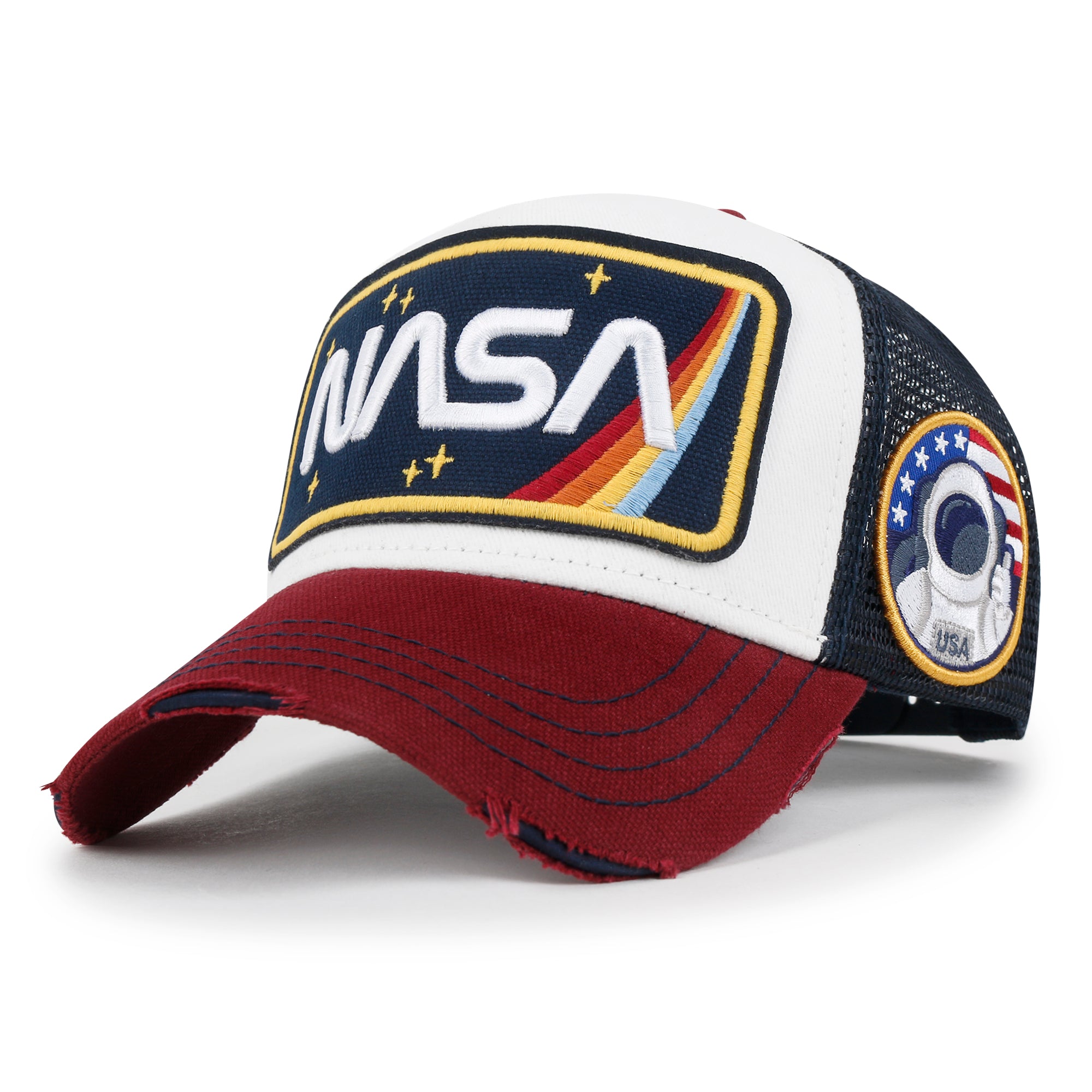 ililily PREMIUM NASA Worm Logo Embroidery Structured Baseball Cap