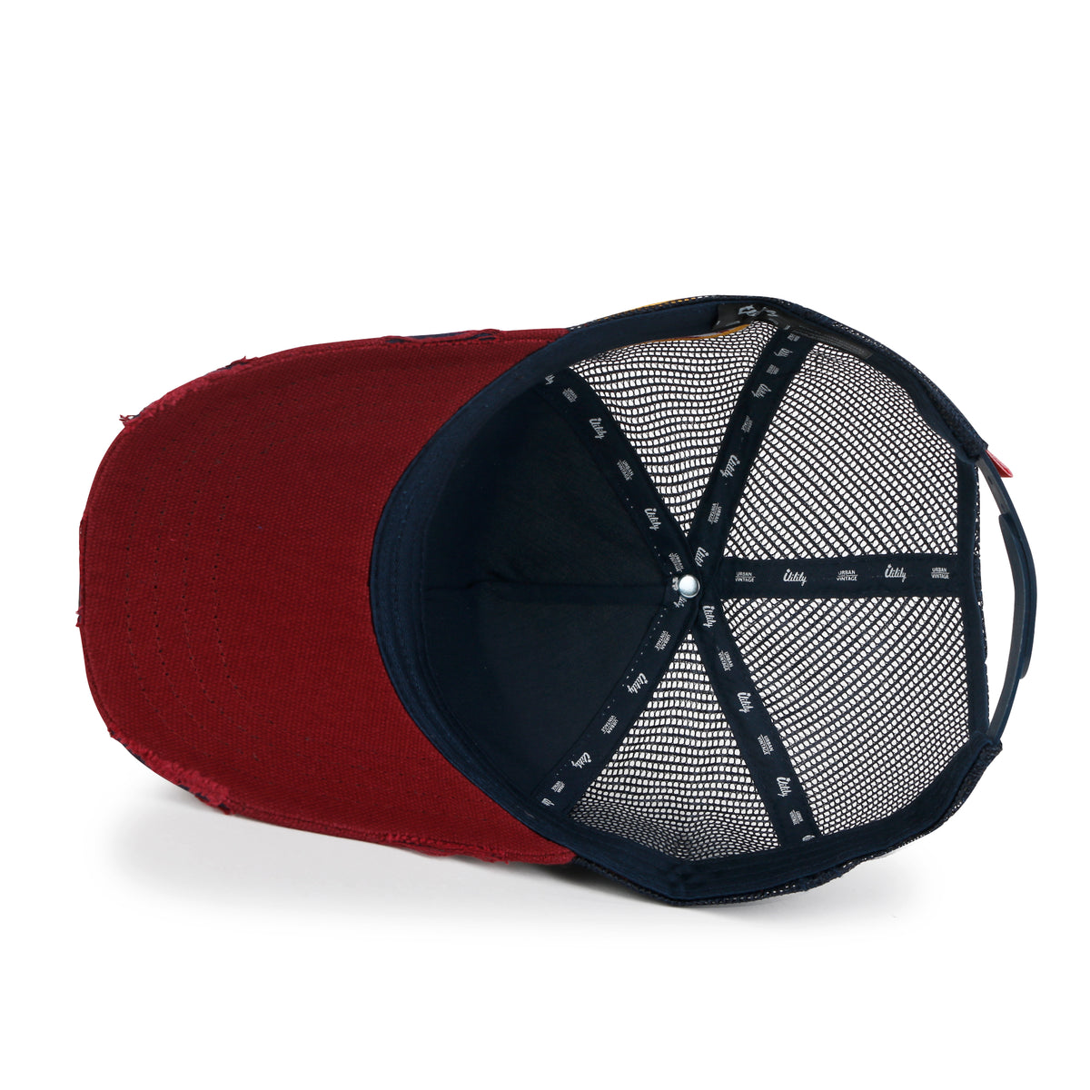 ililily PREMIUM NASA Worm Logo Embroidery Structured Baseball Cap Mesh Back Trucker Hat M / XL