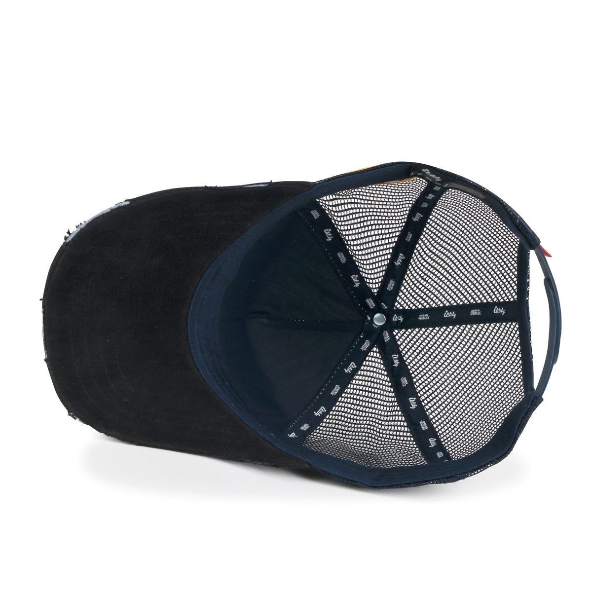 ililily PREMIUM NASA Worm Logo Embroidery Structured Baseball Cap Mesh Back Trucker Hat M / XL