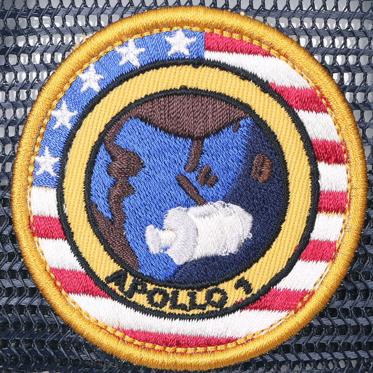 ililily NASA Meatball Logo Embroidery Baseball Cap Apollo 1 Patch Trucker Hat