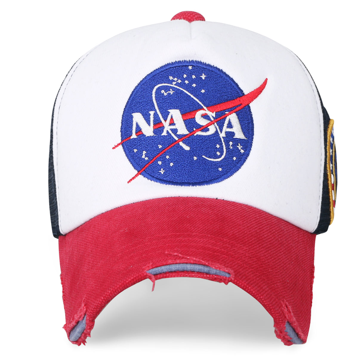 ililily NASA Meatball Logo Embroidery Baseball Cap Apollo 1 Patch Trucker Hat