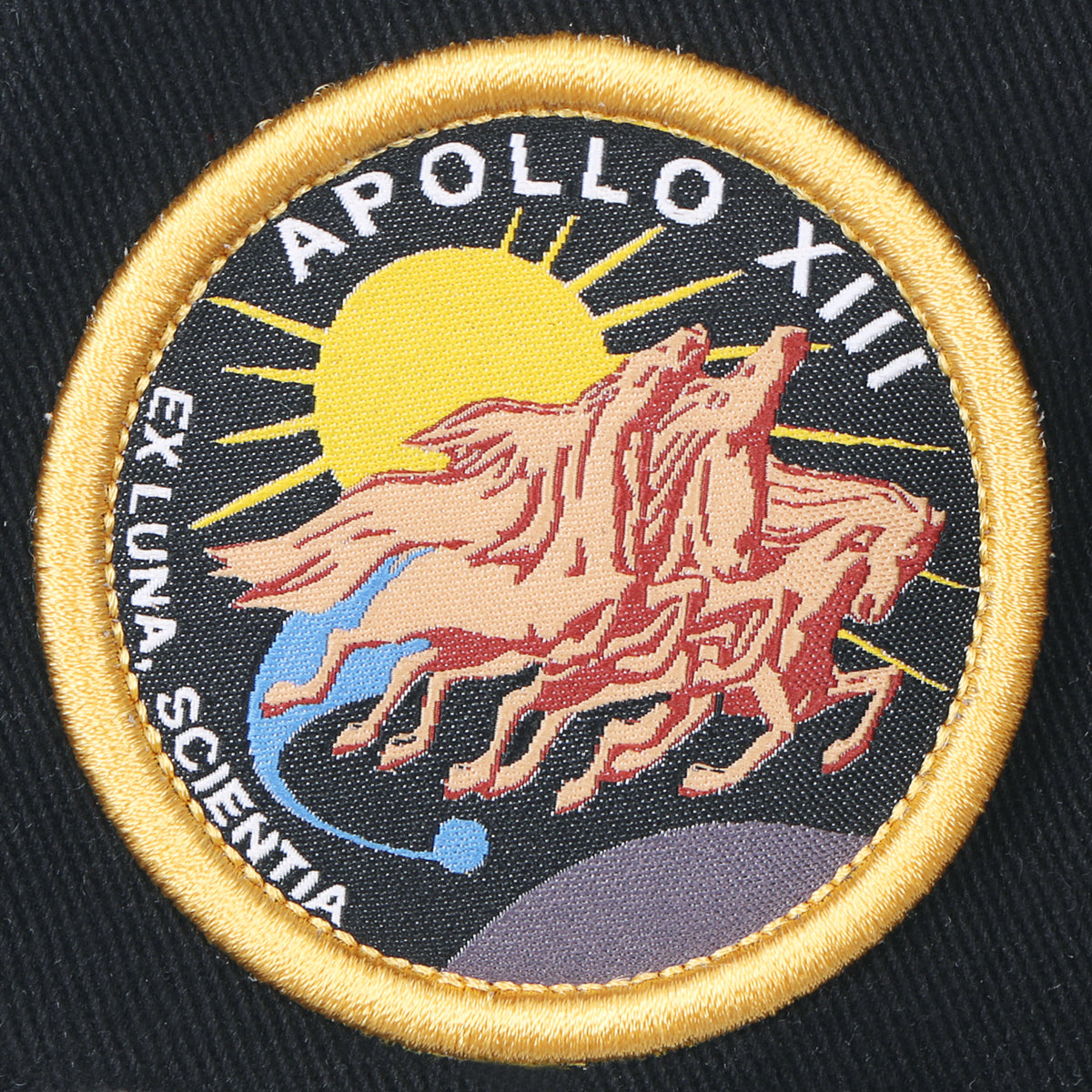 ililily NASA Meatball Logo Embroidery Baseball Cap Apollo 13 Patch Trucker Hat