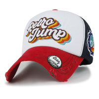 ililily Retro Embroidery Baseball Cap Vintage Distressed Cotton Trucker Hat