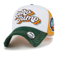 ililily Retro Embroidery Baseball Cap Vintage Distressed Cotton Trucker Hat