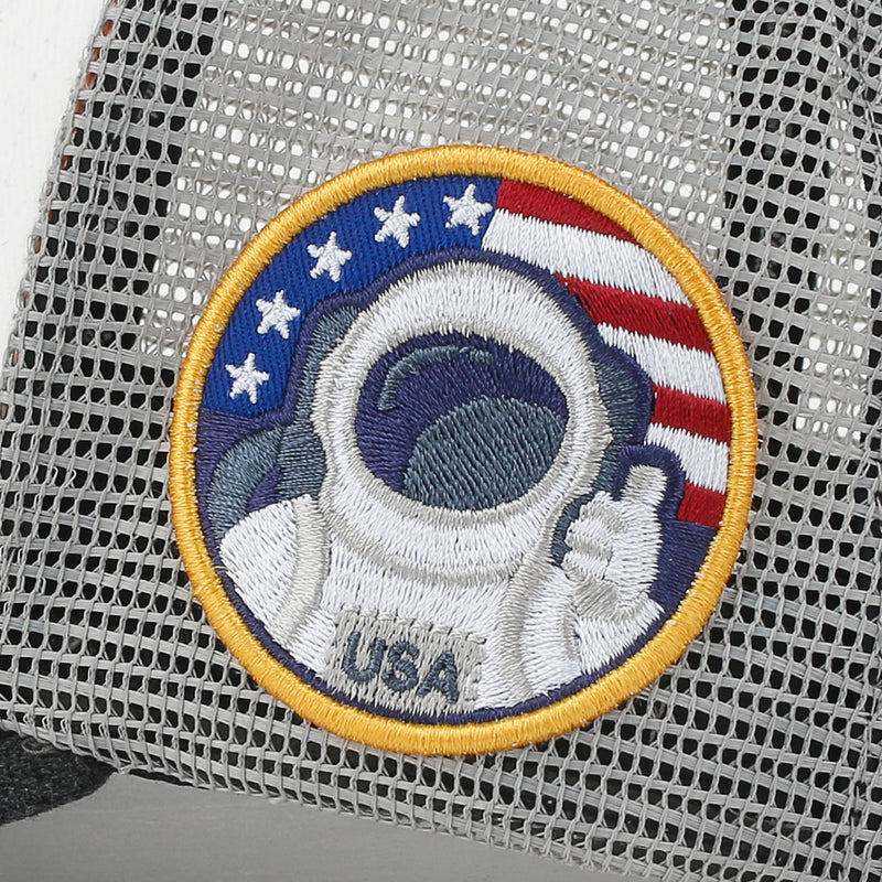 ililily PREMIUM NASA Worm Logo Embroidery Large Structured Baseball Ca