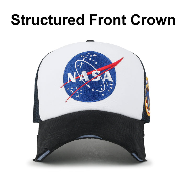 ililily PREMIUM NASA Meatball Logo Embroidery Large Baseball Cap Apollo 1 Patch Hat
