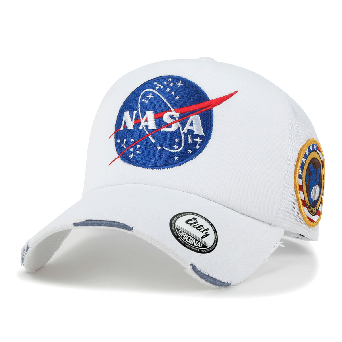 ililily PREMIUM NASA Meatball Logo Embroidery Large Baseball Cap Apollo 1 Patch Hat