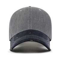 ililily Cotton Denim Crown Strapback Trucker Hat Faux Suede Brim Baseball Cap