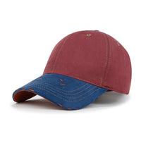 ililily Cotton Crown Strapback Trucker Hat Faux Suede Brim Baseball Cap