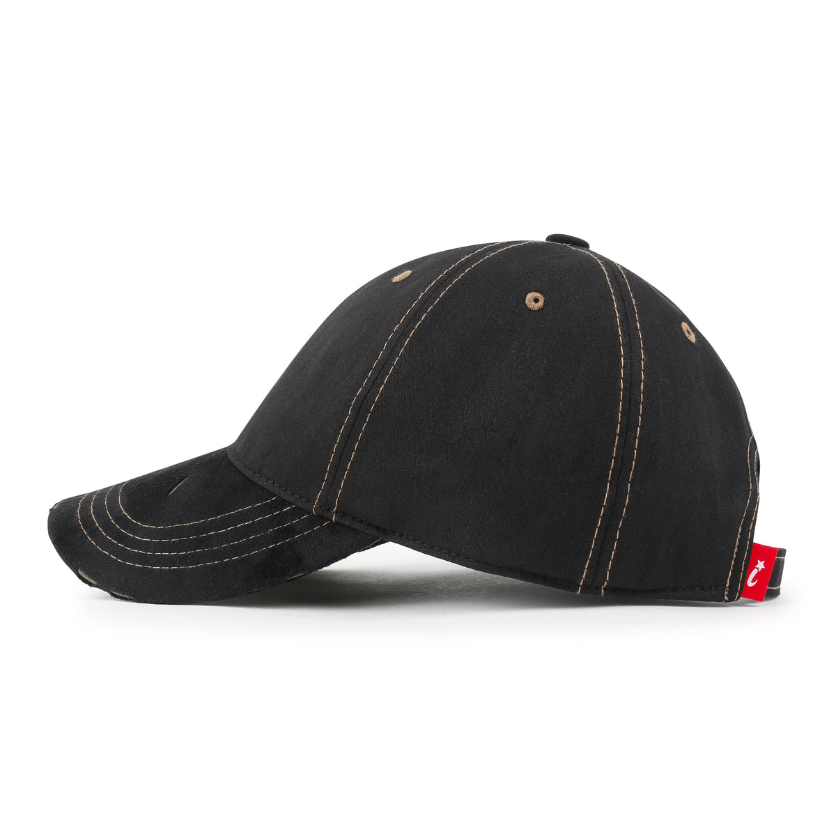 ililily Cotton Crown Strapback Trucker Hat Faux Suede Brim Baseball Cap