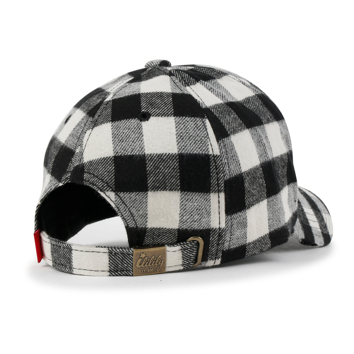 ililily Cotton Flannel Strapback Trucker Hat Checkered Pattern Baseball Cap