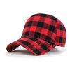 ililily Cotton Flannel Strapback Trucker Hat Checkered Pattern Baseball Cap