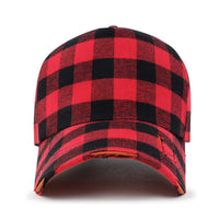 ililily Cotton Flannel Strapback Trucker Hat Checkered Pattern Baseball Cap