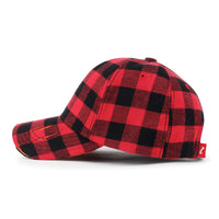 ililily Cotton Flannel Strapback Trucker Hat Checkered Pattern Baseball Cap