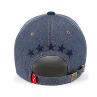 ililily Star Embroidery Cotton Denim Trucker Hat Faux Suede Brim Baseball Cap