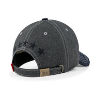 ililily Star Embroidery Cotton Denim Trucker Hat Faux Suede Brim Baseball Cap