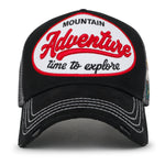ililily PREMIUM Adventure Patch Structured Trucker Hat Distressed Baseball Cap