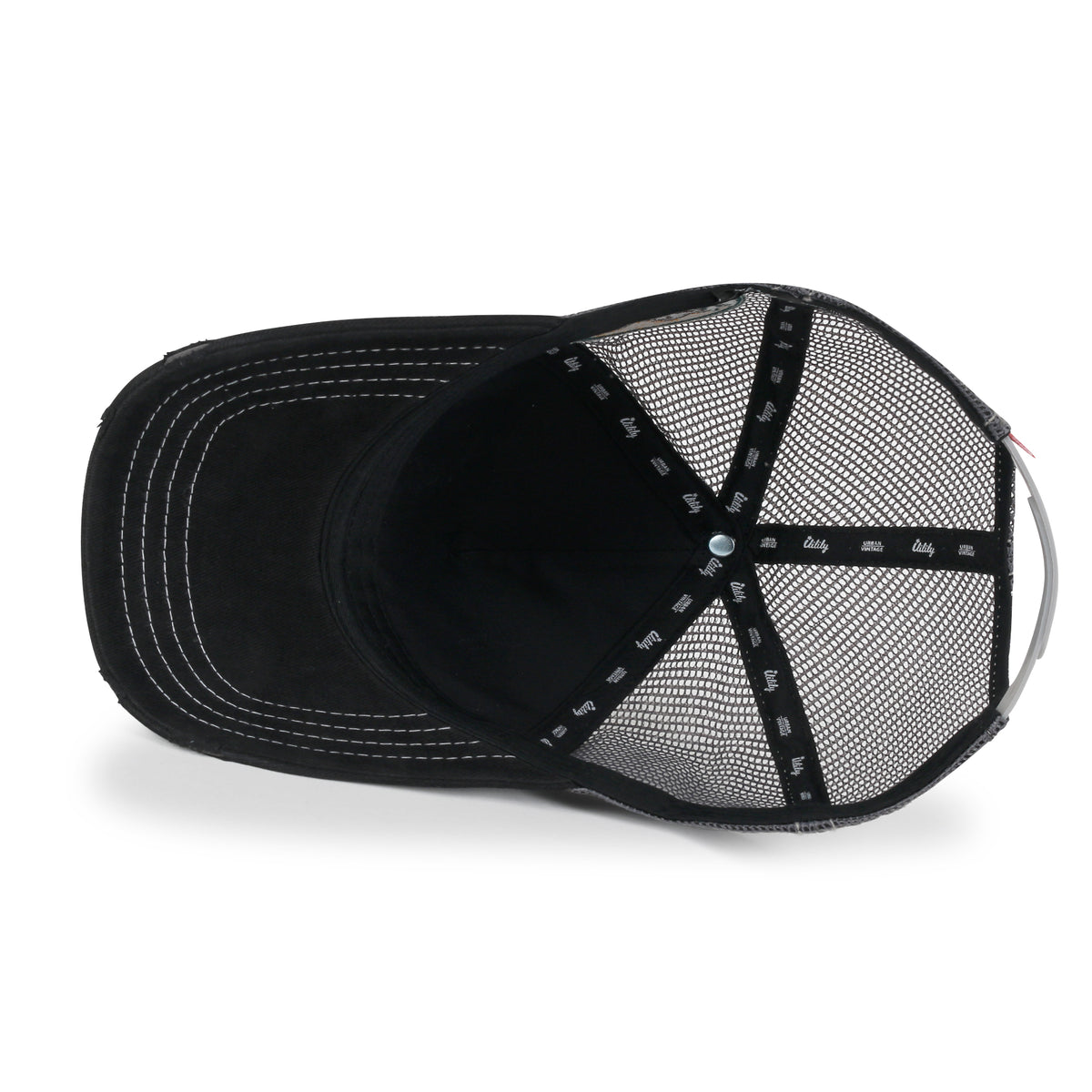 ililily PREMIUM Adventure Patch Structured Trucker Hat Distressed Baseball Cap