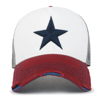 ililily Premium Star Embroidery Structured Crown Vintage Trucker Hat