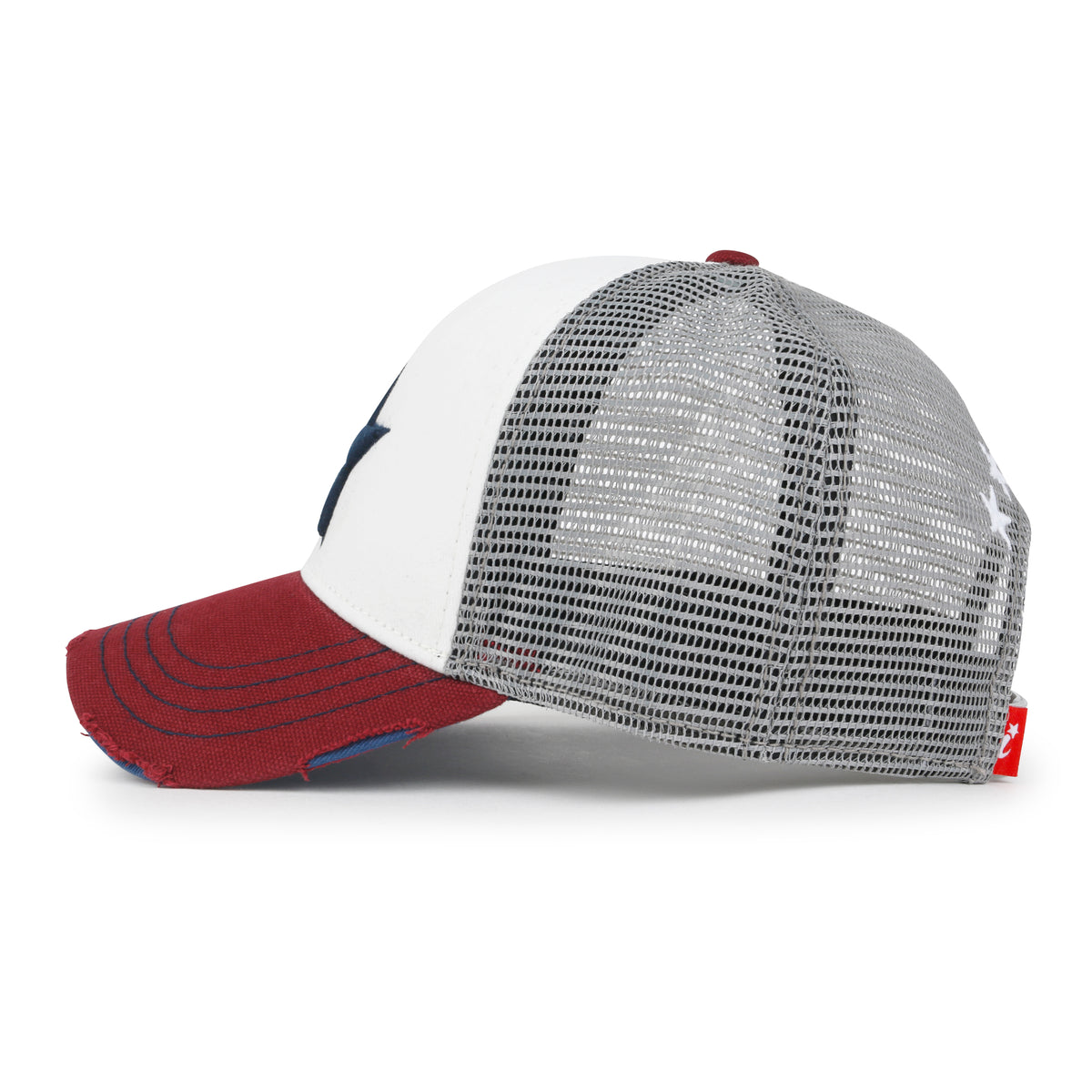 ililily Premium Star Embroidery Structured Crown Vintage Trucker Hat