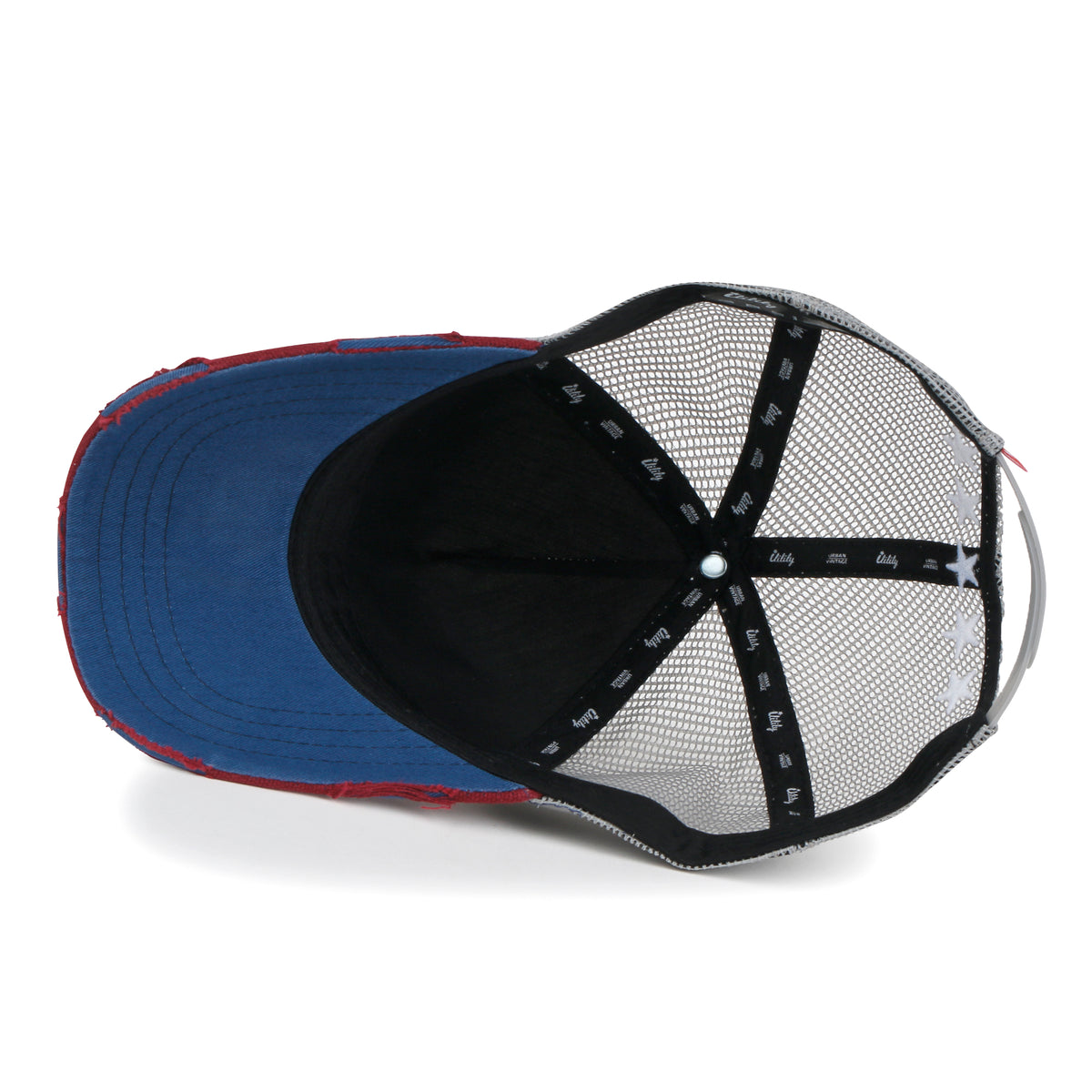 ililily Premium Star Embroidery Structured Crown Vintage Trucker Hat