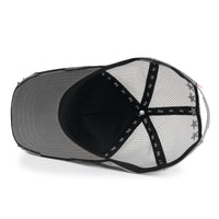 ililily Premium Star Embroidery Structured Crown Vintage Trucker Hat