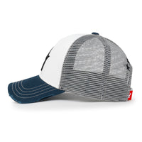 ililily Premium Star Embroidery Structured Crown Vintage Trucker Hat