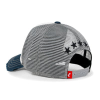 ililily Premium Star Embroidery Structured Crown Vintage Trucker Hat