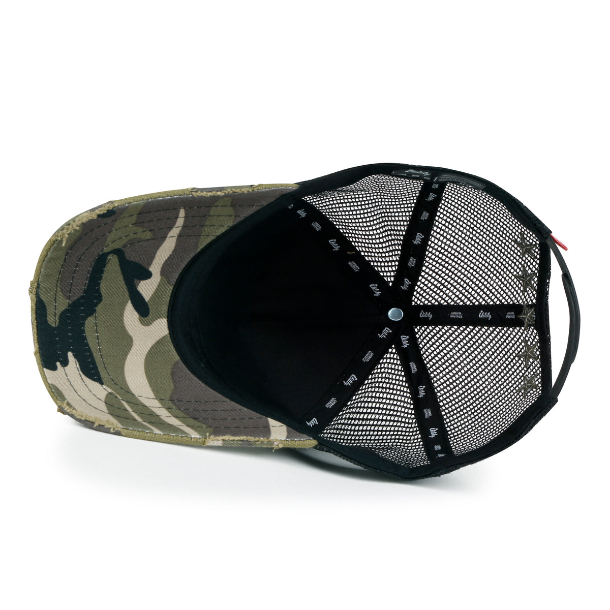 ililily Premium Star Embroidery Structured Crown Vintage Trucker Hat