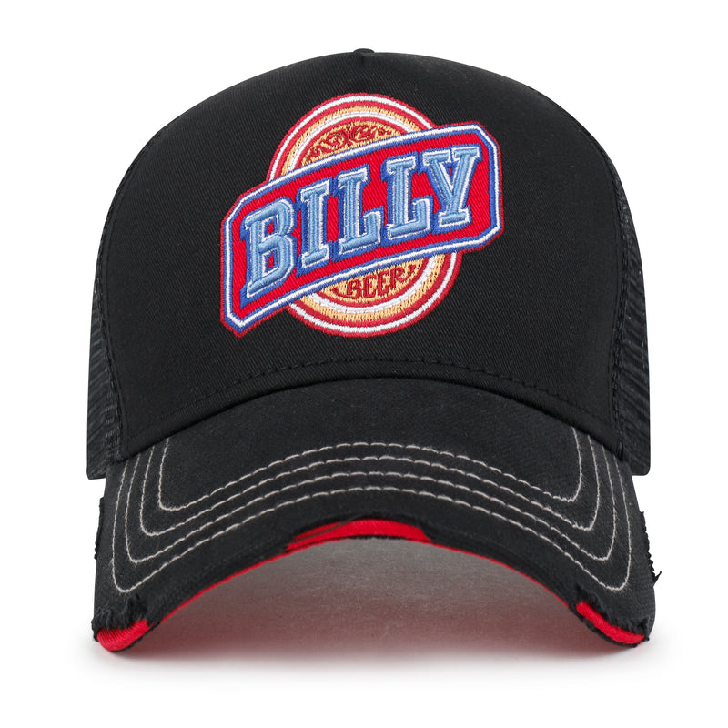 ililily PREMIUM Billy Beer Embroidery Structured Vintage Baseball Cap Casual Trucker Hat