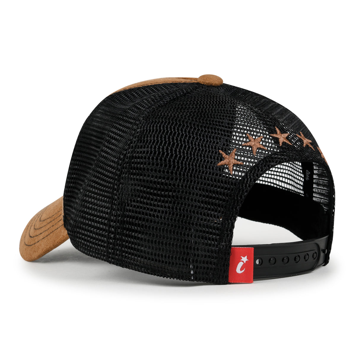 ililily PREMIUM Star Embroidery Baseball Cap Faux Suede Trucker Hat