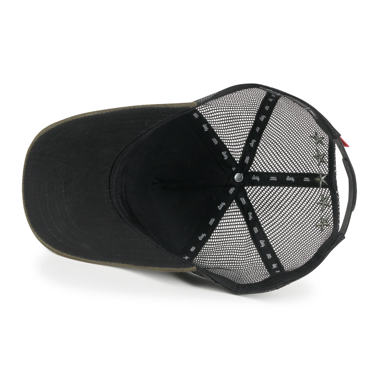 ililily PREMIUM Star Embroidery Baseball Cap Faux Suede Trucker Hat
