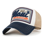 ililily Premium Maui Embroidery Patch Mesh Baseball Cap Distressed Trucker Hat