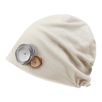 ililily TENCEL™Lyocell Flower Trim Beanie Ultra Soft Stretchable Head Cover Hat