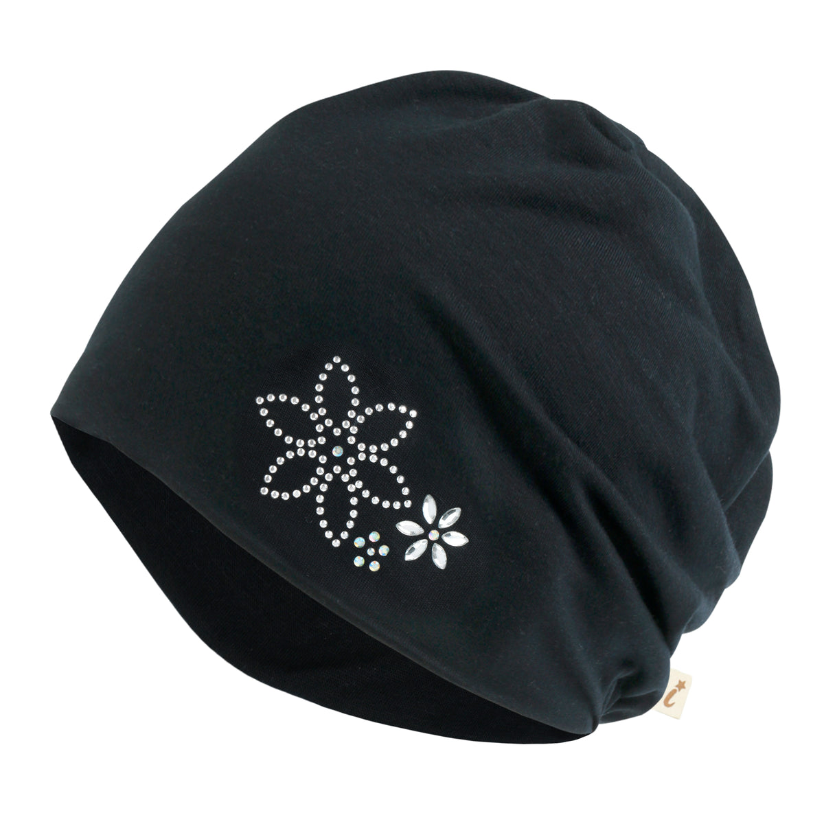 ililily TENCEL™Lyocell Rhinestone Chemo Beanie Ultra Soft Head Cover Sleep Hat
