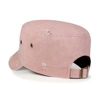 ililily Crystal Gemstone Stud Flower Vintage Cotton Military Army Hat Cadet Cap