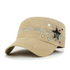 ililily Vintage Distressed Star Spangle Cotton Army Hat Rhinestone Cadet Cap
