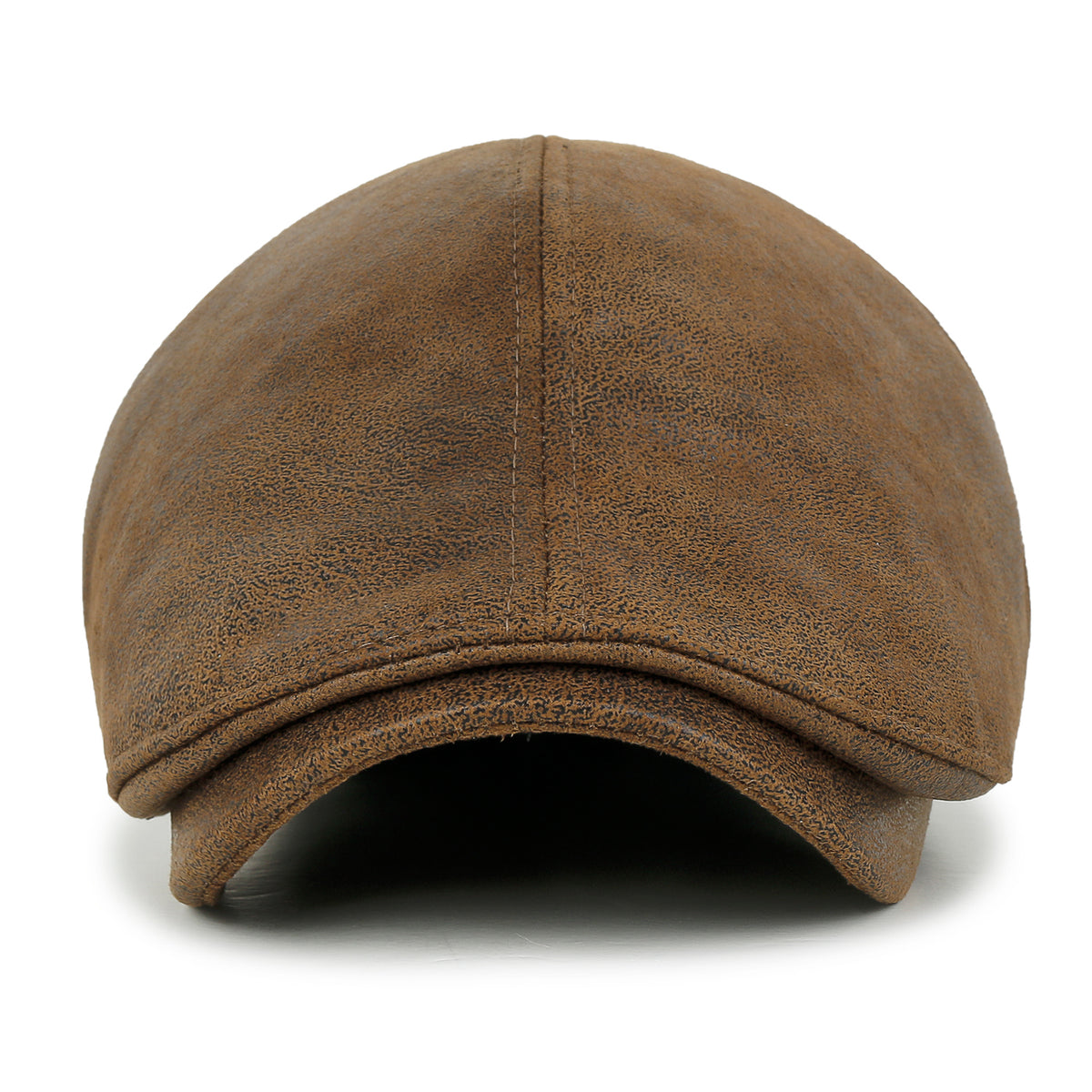 ililily Faux Leather Flat Cap Vintage Cabbie Hat Gatsby Ivy Irish Hunting Newsboy Stretch-fit