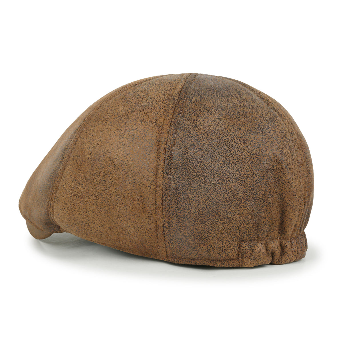 ililily Faux Leather Flat Cap Vintage Cabbie Hat Gatsby Ivy Irish Hunting Newsboy Stretch-fit