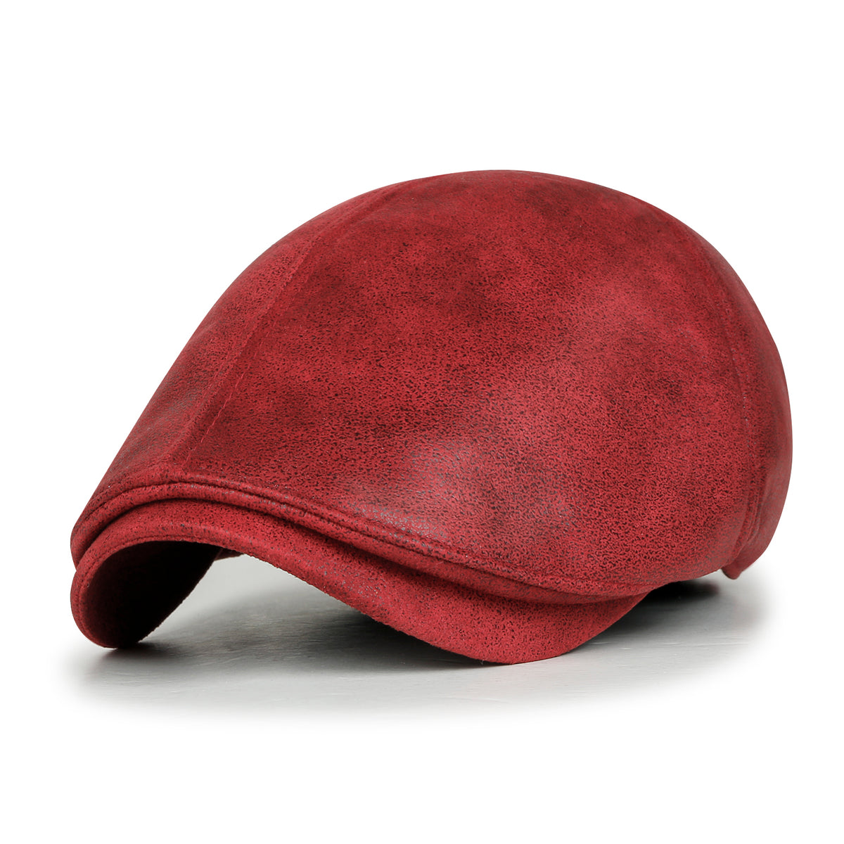 ililily Faux Leather Flat Cap Vintage Cabbie Hat Gatsby Ivy Irish Hunting Newsboy Stretch-fit