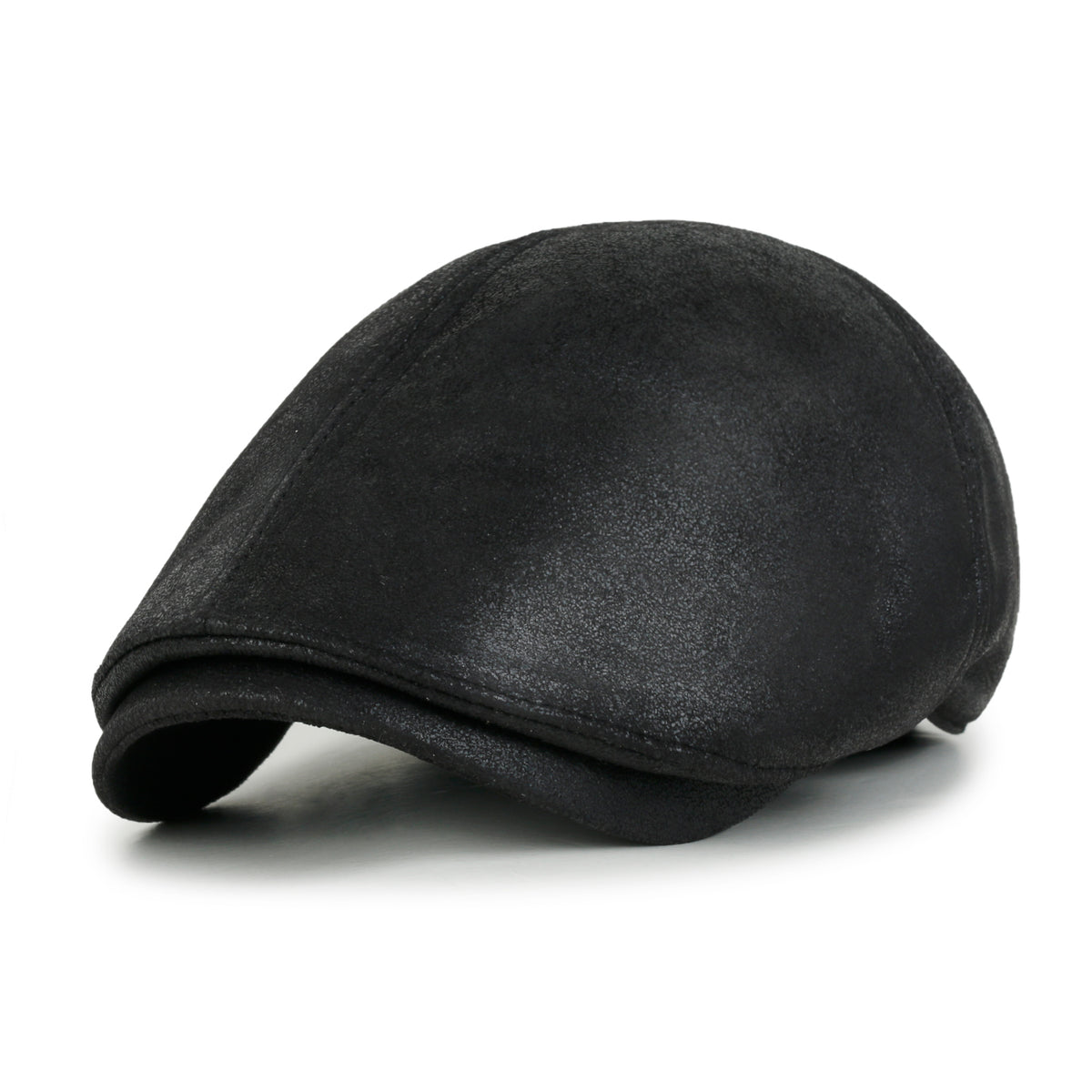 ililily Faux Leather Flat Cap Vintage Cabbie Hat Gatsby Ivy Irish Hunting Newsboy Stretch-fit