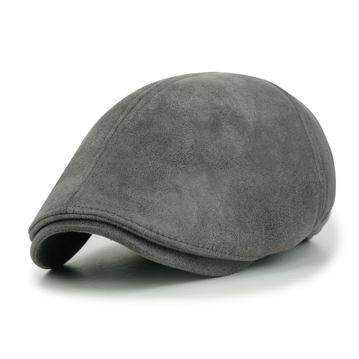 ililily Faux Leather Flat Cap Vintage Cabbie Hat Gatsby Ivy Irish Hunting Newsboy Stretch-fit