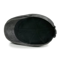 ililily Faux Leather Flat Cap Vintage Cabbie Hat Gatsby Ivy Irish Hunting Newsboy Stretch-fit