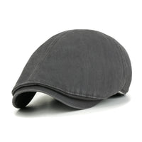 ililily Cotton Washed Flat Cap Cabbie Hat Gatsby Ivy Irish Hunting Newsboy Stretch fit